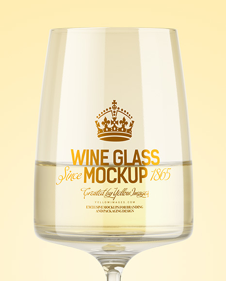 White Wine Glass Mockup