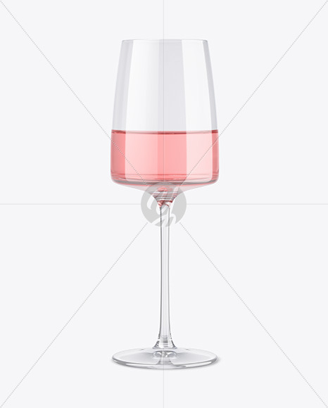 Pink Wine Glass Mockup