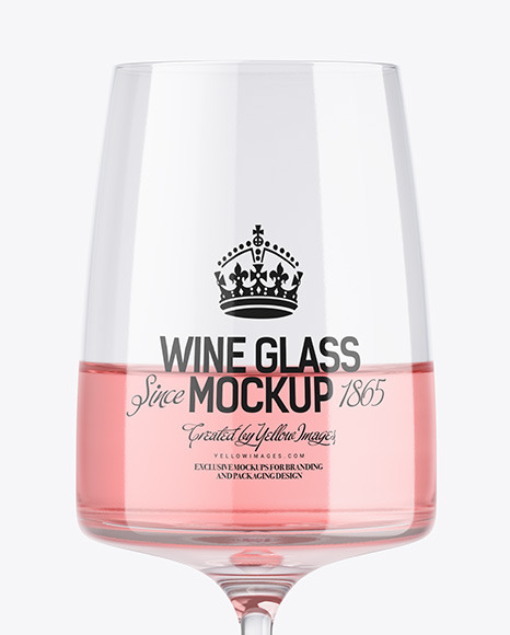 Pink Wine Glass Mockup