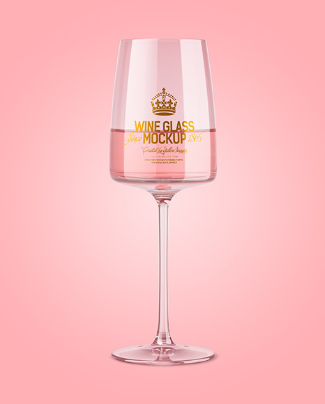 Pink Wine Glass Mockup