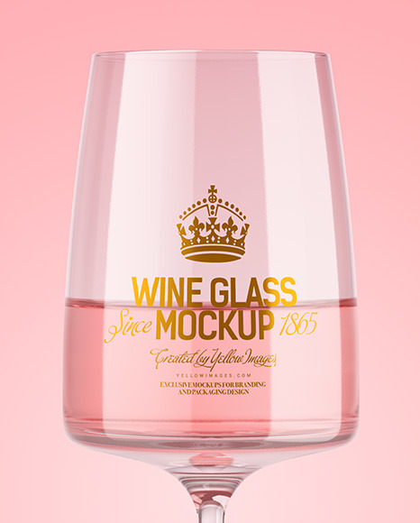 Pink Wine Glass Mockup