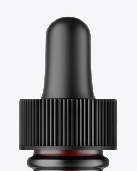 Frosted Dark Amber Glass Dropper Bottle Mockup