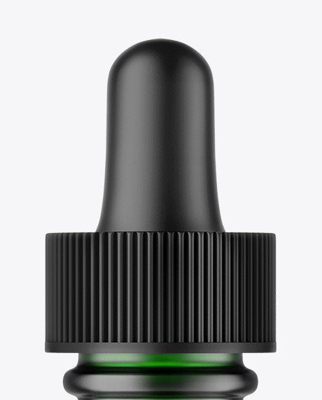 Frosted Green Glass Dropper Bottle Mockup