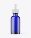 Frosted Blue Glass Dropper Bottle Mockup