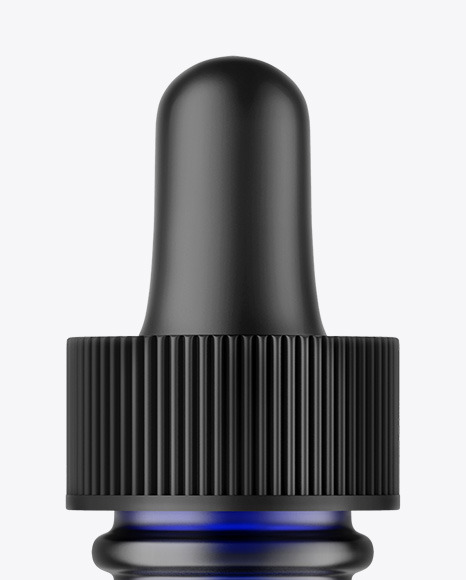 Frosted Blue Glass Dropper Bottle Mockup