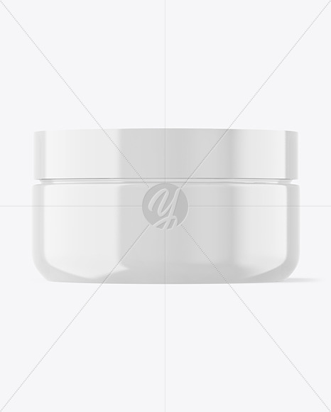 Glossy Plastic Cosmetic Jar Mockup