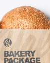 Kraft Paper Bag with Burger Bun Mockup