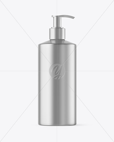 Metallized Plastic Bottle with Pump Mockup - Free Download Images High