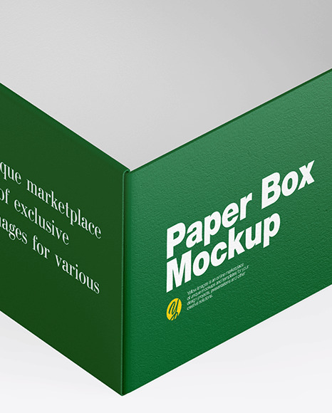 Opened Textured Paper Box Mockup