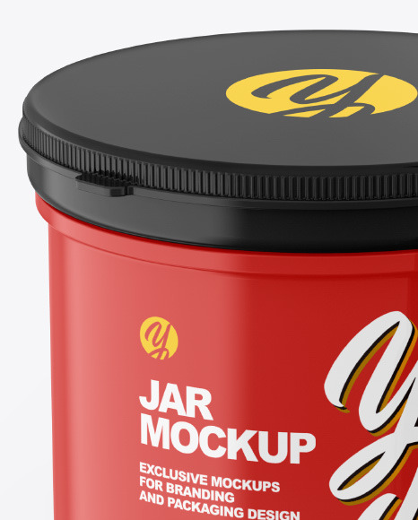 Glossy Jar w/ Spoon Mockup