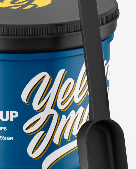 Matte Jar w/ Spoon Mockup