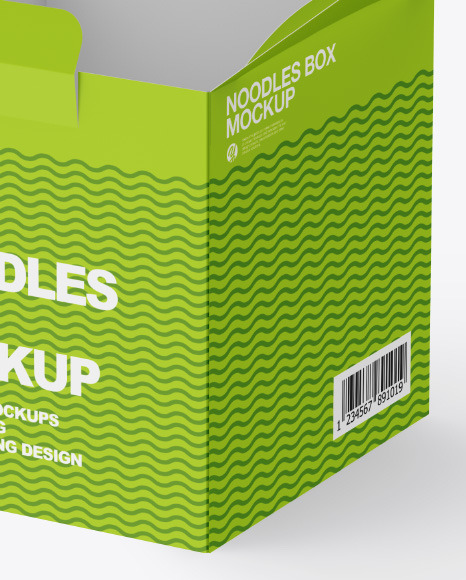 Opened Matte Noodles Box Mockup