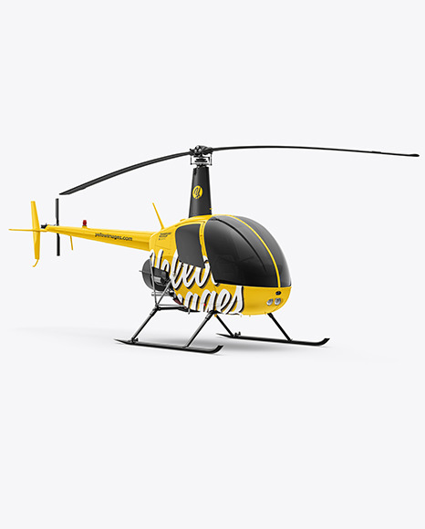 Helicopter Mockup - Half Side View