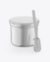 Metallic Jar w/ Spoon Mockup