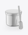 Metallic Jar w/ Spoon Mockup