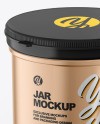 Metallic Jar w/ Spoon Mockup