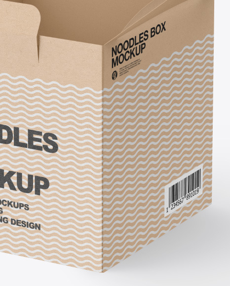 Opened Kraft Noodles Box Mockup