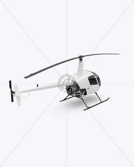 Helicopter Mockup - Back Half Side View