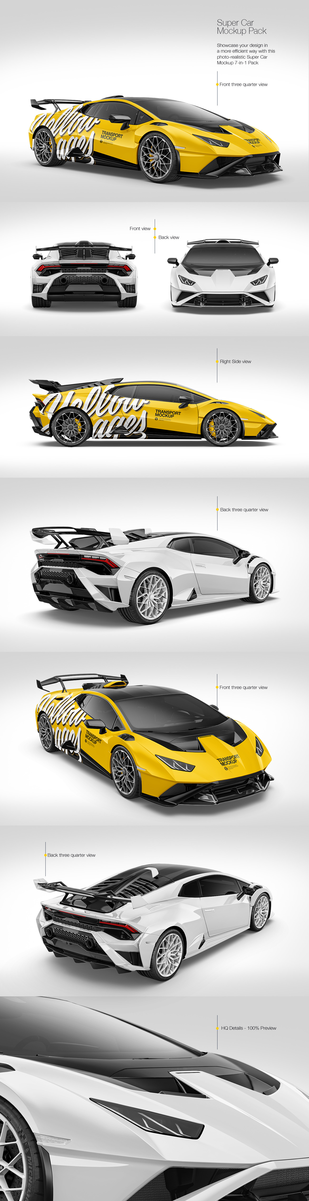 Super Car Mockup Pack Super Car Mockup Pack