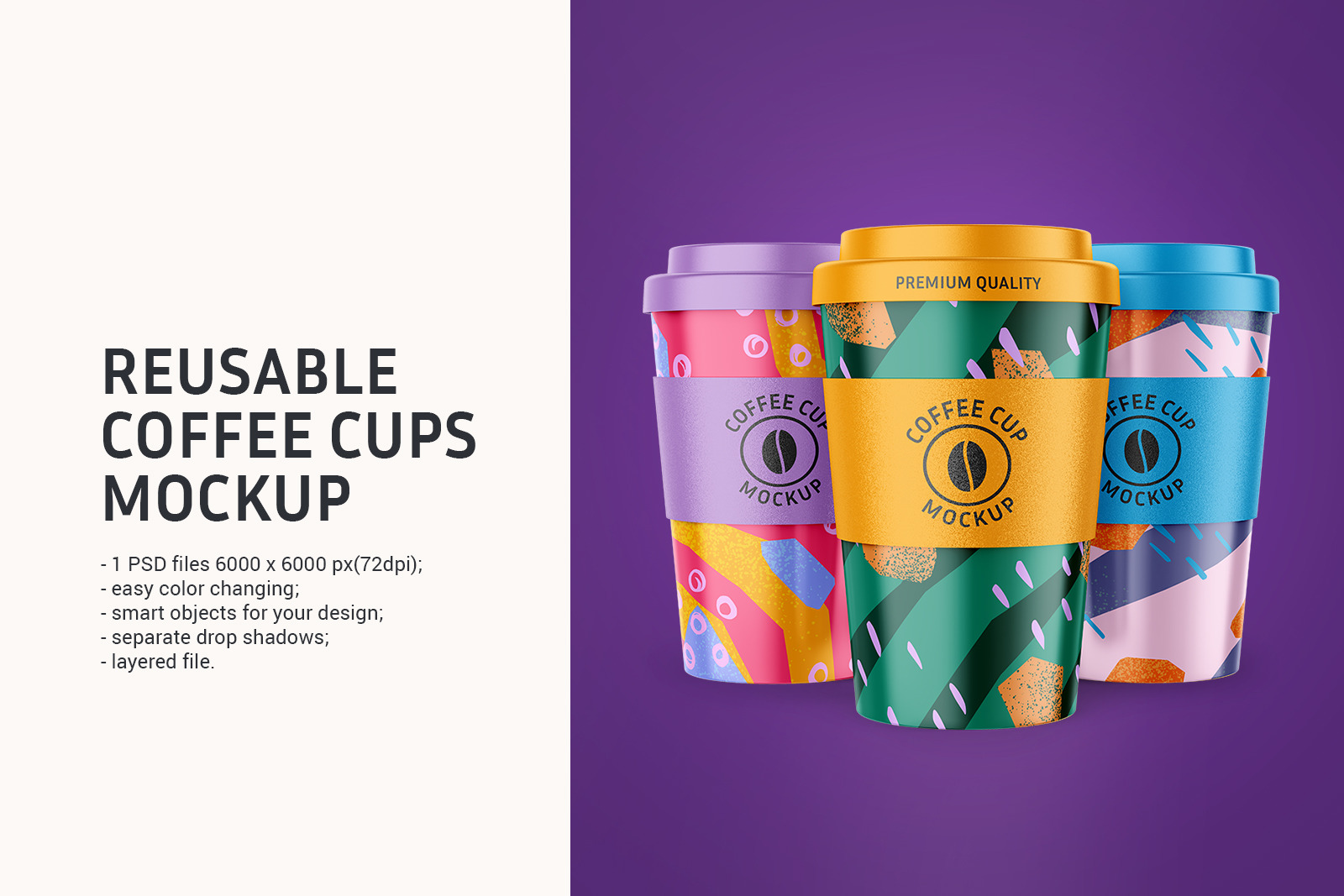 Reusable Coffee Cups Mockup