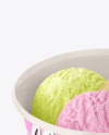 Glossy Ice Cream Cup w/ Wooden Stick Mockup