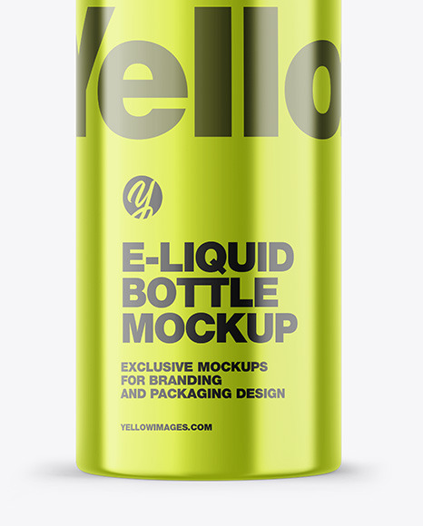 Metallic E-Liquid Bottle Mockup