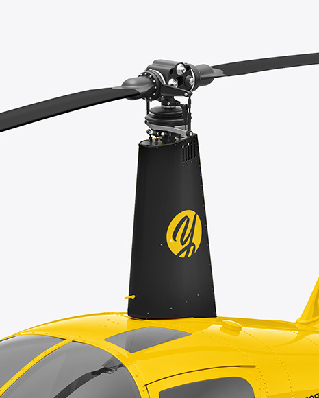 Helicopter Mockup - Half Side View (High-Angle Shot)