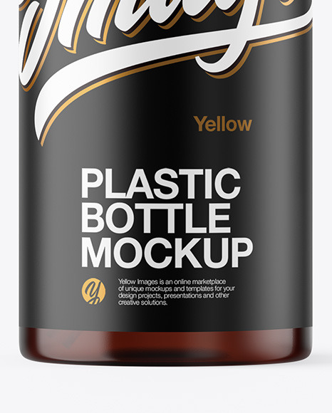 Amber Bottle with Pump Mockup