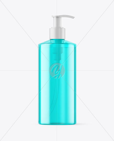 Color Plastic Bottle with Pump Mockup