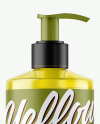 Color Plastic Bottle with Pump Mockup Color Plastic Bottle with Pump Mockup
