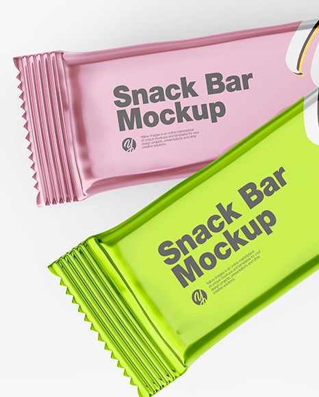 Two Mate Metallic Snack Bars Mockup