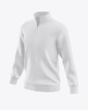 Men's Zip Sweatshirt Mockup - Front Half Side View