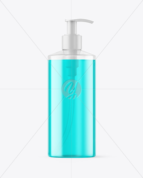 Color Liquid Bottle with Pump Mockup Color Liquid Bottle with Pump Mockup