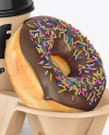 Kraft Coffee Cup with Donut in Holder Mockup