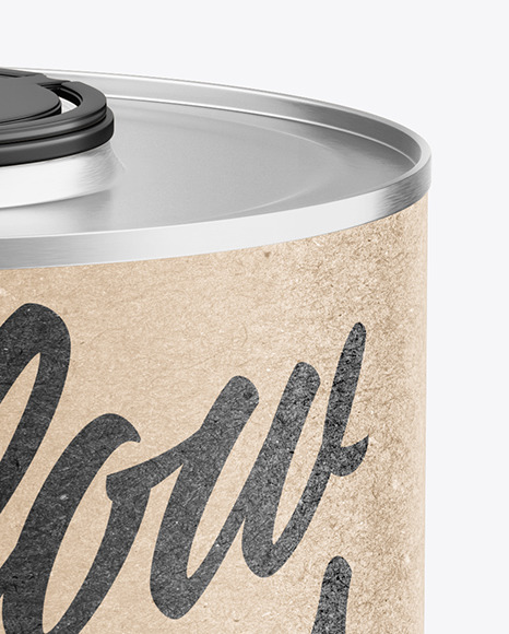 Tin Can with Kraft Finish Mockup