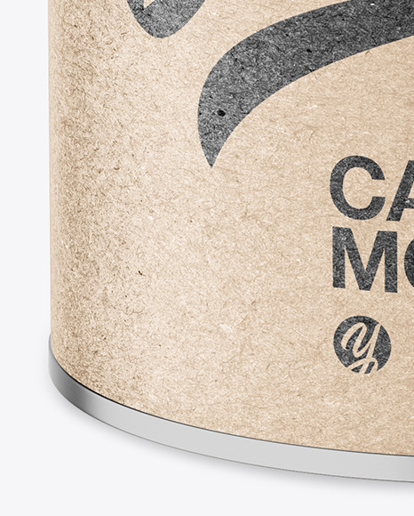 Tin Can with Kraft Finish Mockup