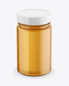 Glass Jar with Honey Mockup - Front View (High Angle Shot)