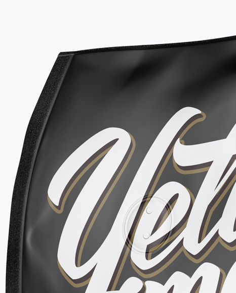 Matte Coffee Bag With Valve Mockup - Half Side View