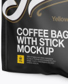 Matte Coffee Bag With Valve Mockup - Half Side View