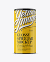 Glossy Spice Jar Mockup - Front View