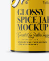 Glossy Spice Jar Mockup - Front View