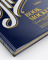 Glossy Book Mockup - Half Side View (High-Angle Shot)