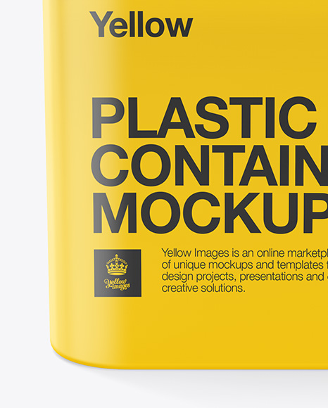 Plastic Container Mockup - Front View (High-Angle Shot)