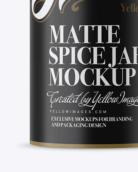 Matte Spice Jar Mockup - Front View