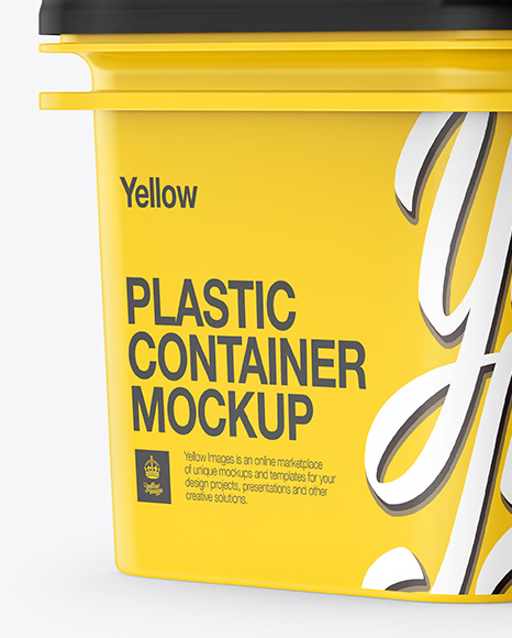 Plastic Container Mockup - Half Side View