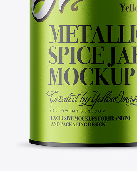 Metallic Spice Jar Mockup - Front View