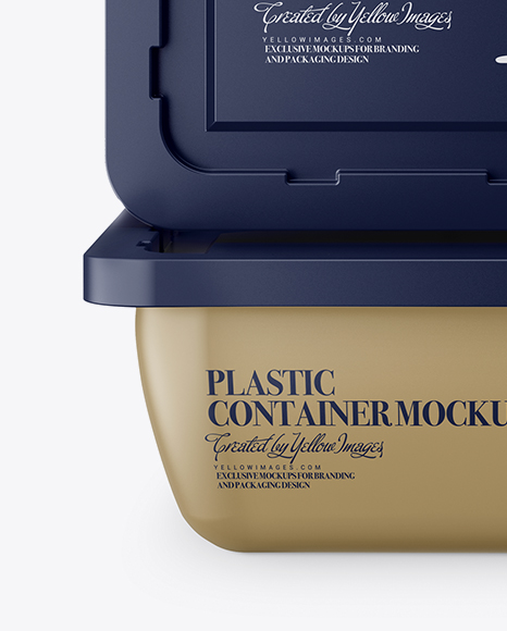 Two Plastic Containers Mockup - Side & Top Views