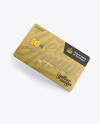 Metal Credit Card Mockup - Half-Turned View (High-Angle Shot)