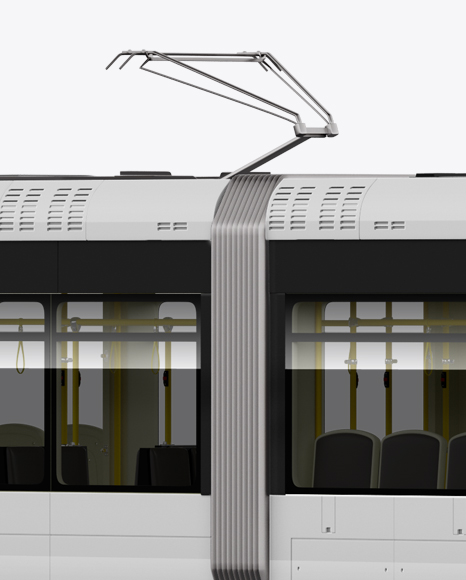 Light Rail Train Bybanen Mockup - Half Side View