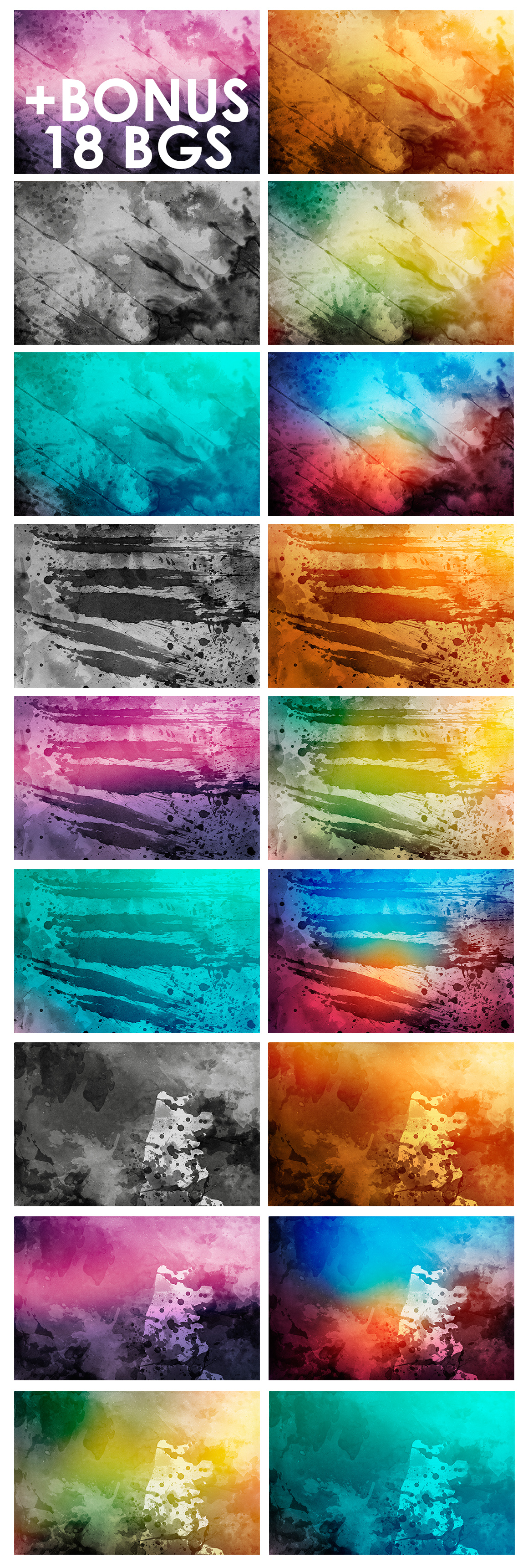 Watercolor Backgrounds 2 &amp; Bonus